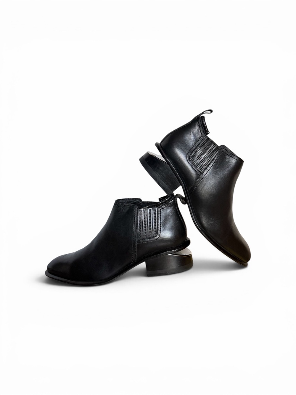 Alexander Wang Black Leather Chelsea Ankle Boots Sz 39 Made in Spain
